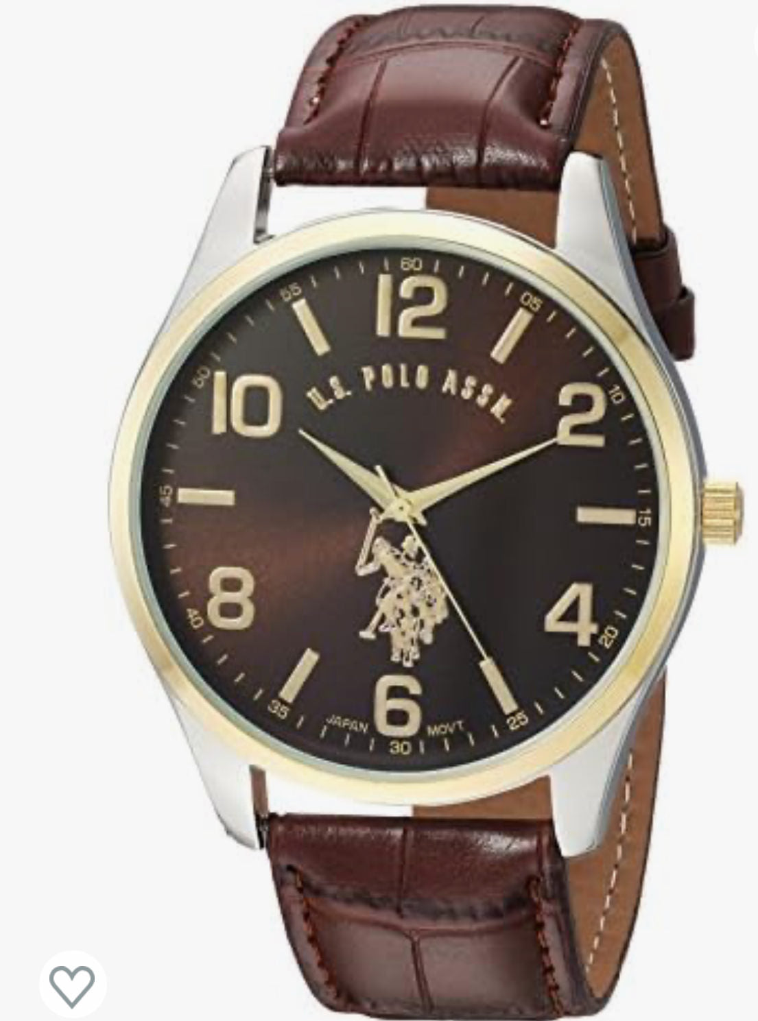 U.S. Polo Assn. Men's Quartz Watch, Analog Display & Leather Strap