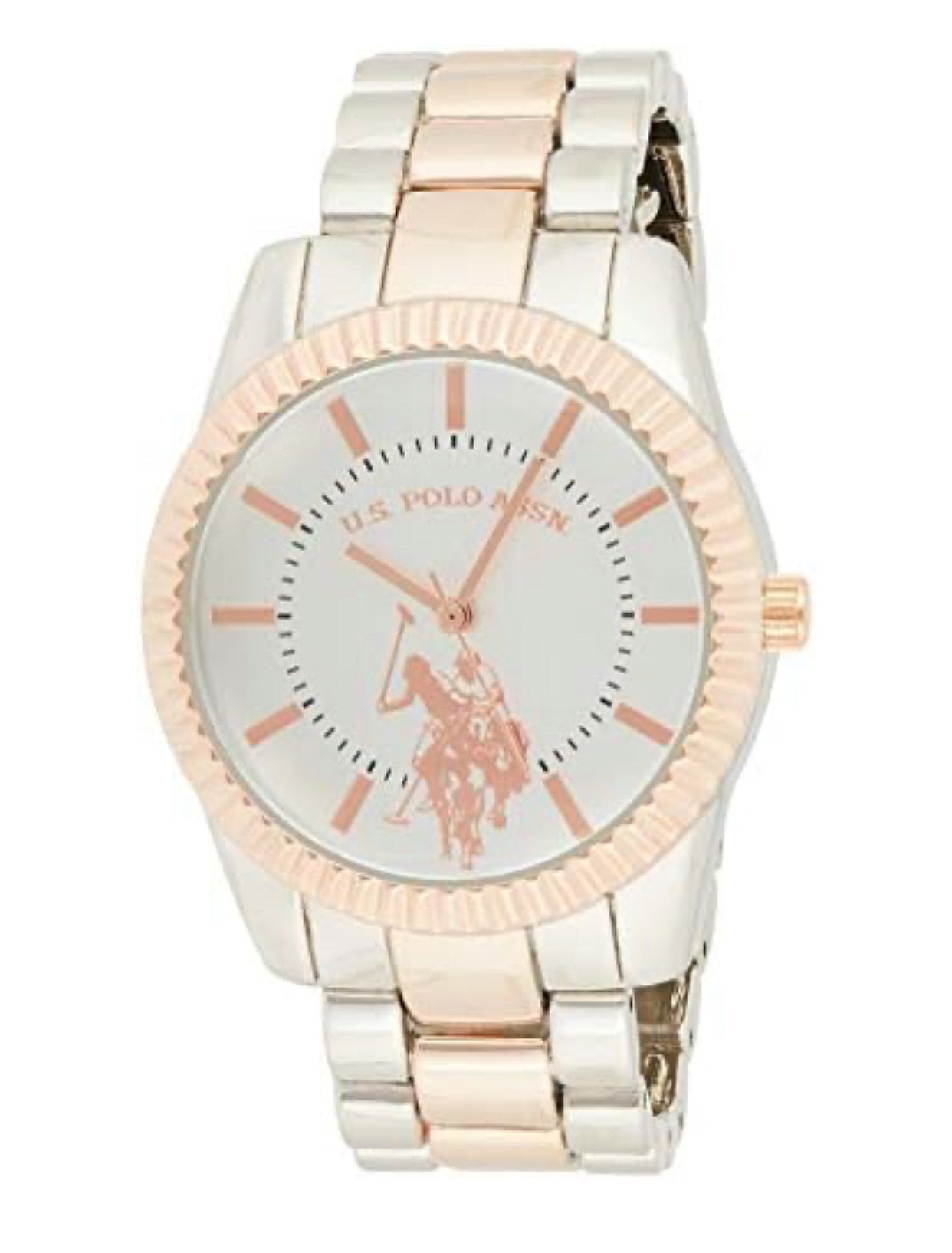 U.S. Polo Assn. Women's Quartz Watch, Analog Display and Gold Plated Strap