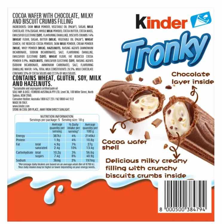 Pack of 5 Kinder Tronky 90g Halal, Imported and Original