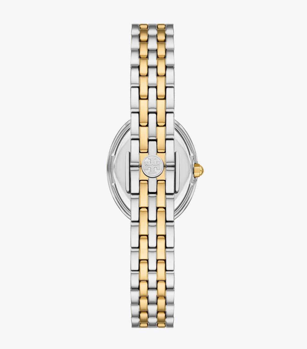TORY BURCH Oval Stainless Quartz Watch, 22 x 28mm