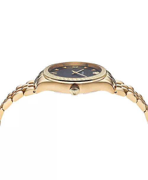 Versace Women's Swiss Hellenyium Gold Ion Plated Stainless Steel Bracelet Watch 36mm