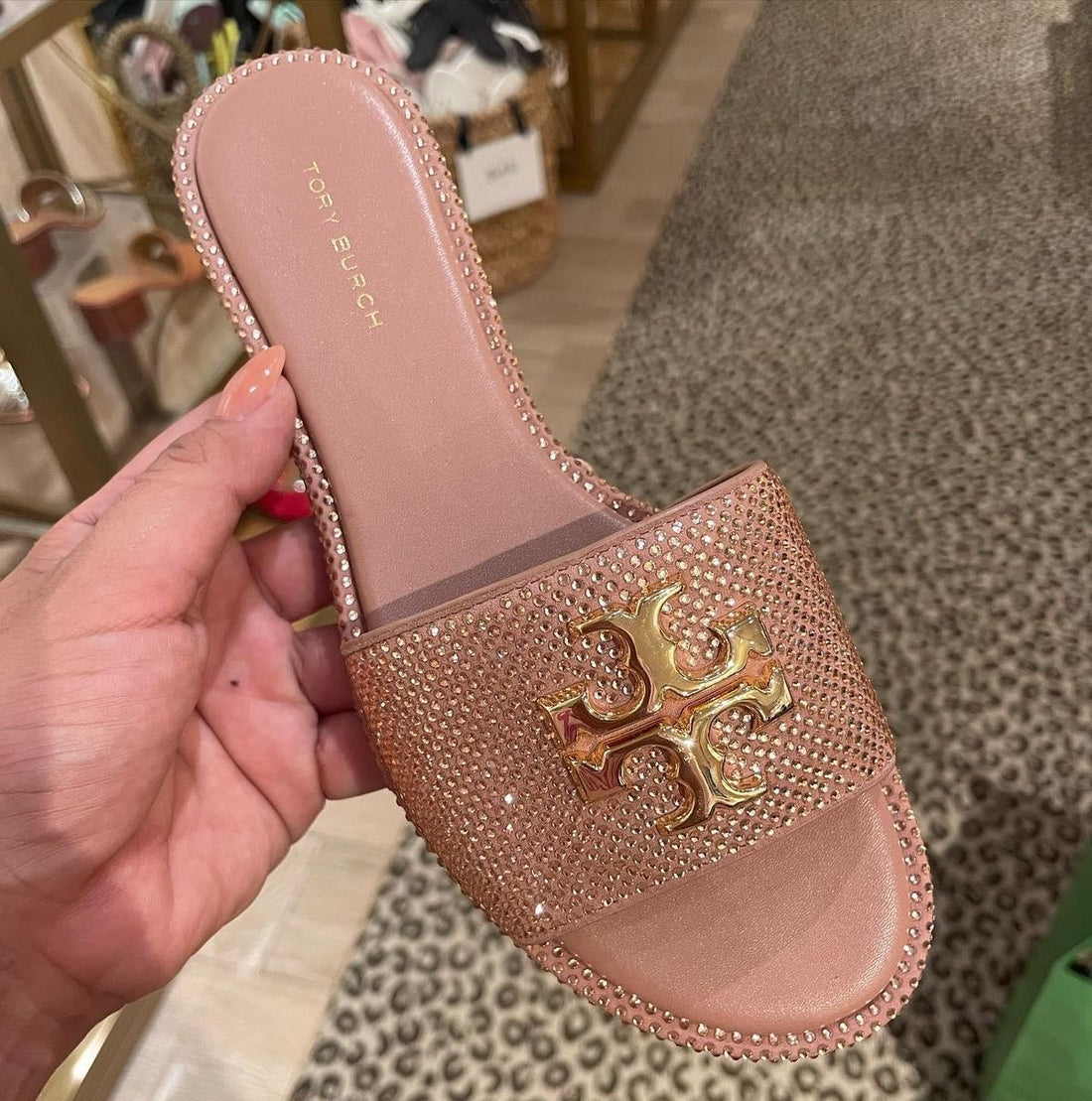 TORYBURCH EVERLY CRYSTAL SLIDES