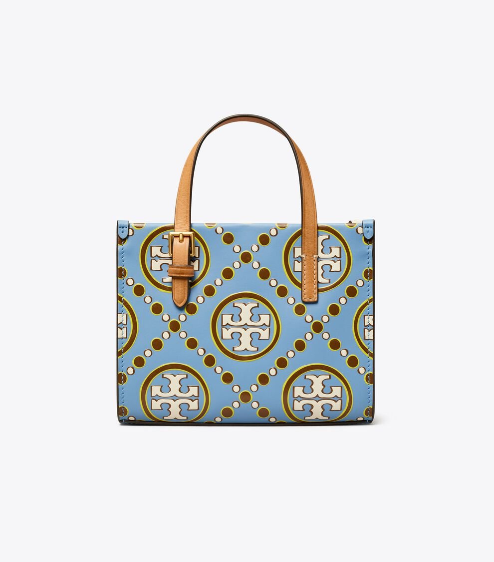 TORY BURCH MINI T MONOGRAM CONTRAST EMBOSSED SQUARE TOTE