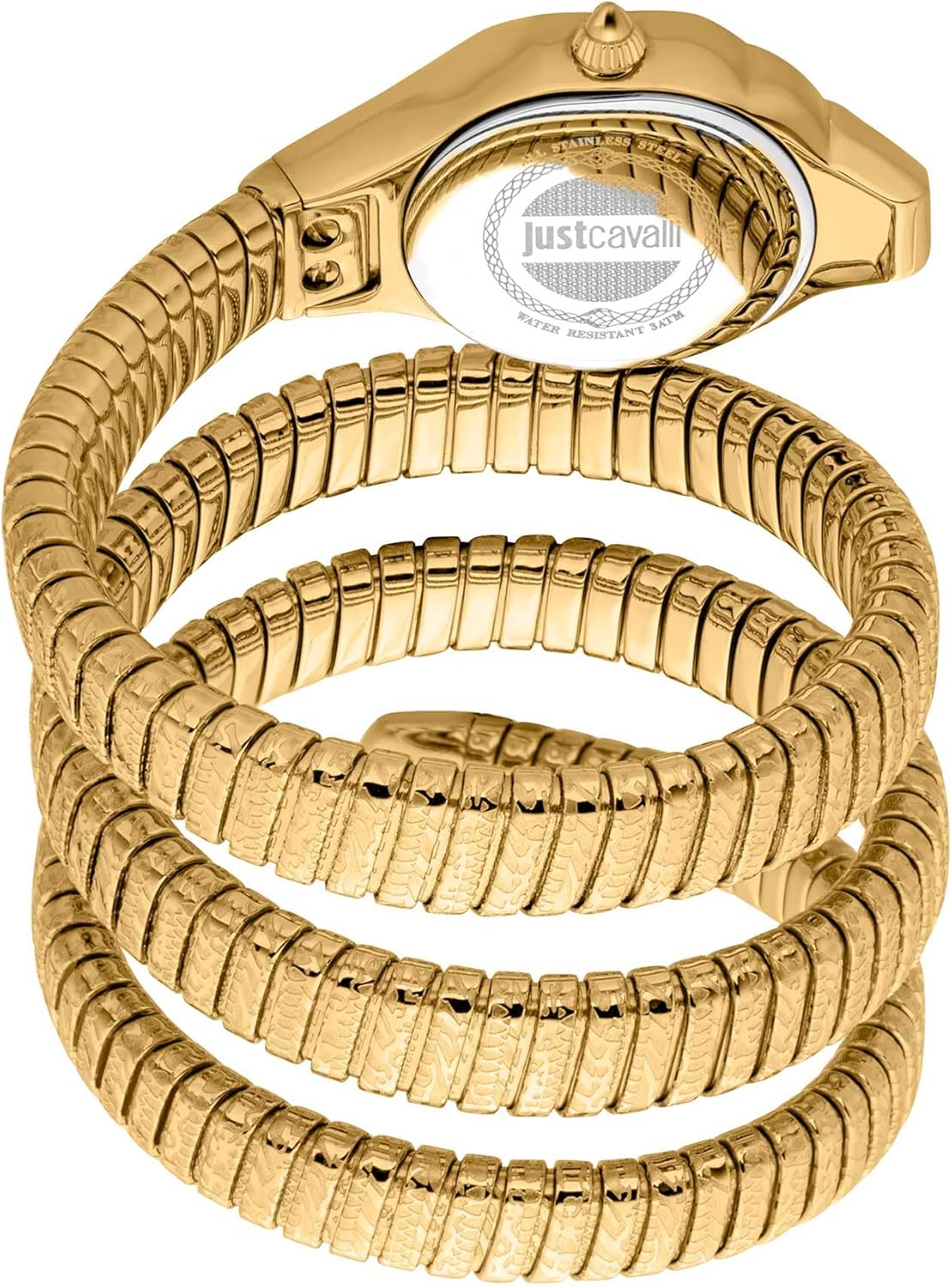 Just Cavalli Women’s Quartz Snake Stainless Steel Silver Dial 22mm Watch