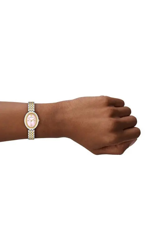 TORY BURCH Oval Stainless Quartz Watch, 22 x 28mm