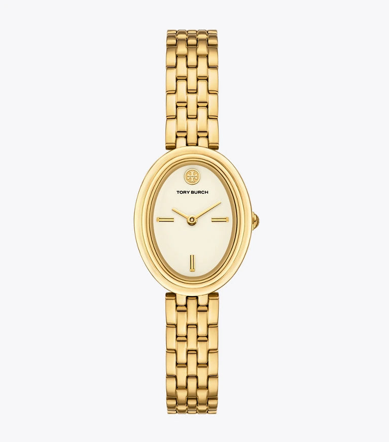TORY BURCH Oval Stainless Quartz Watch, 22 x 28mm