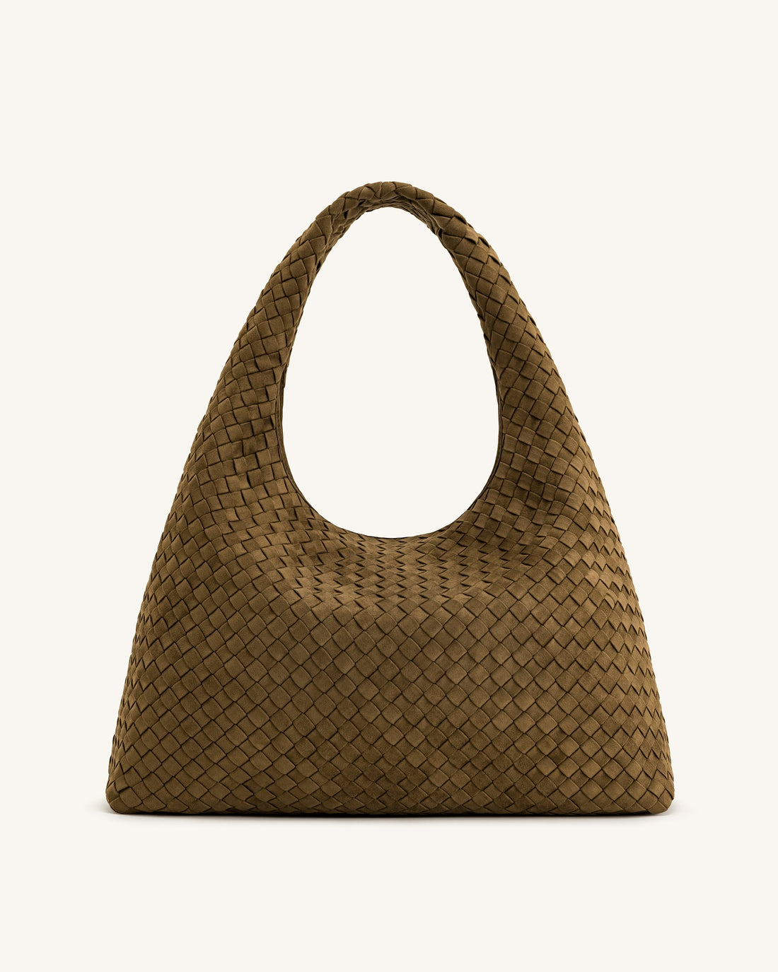 JW PEI Iaura faux suede woven shoulder bag
