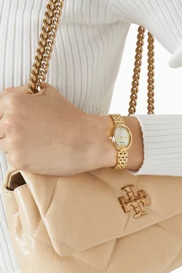 TORY BURCH Oval Stainless Quartz Watch, 22 x 28mm