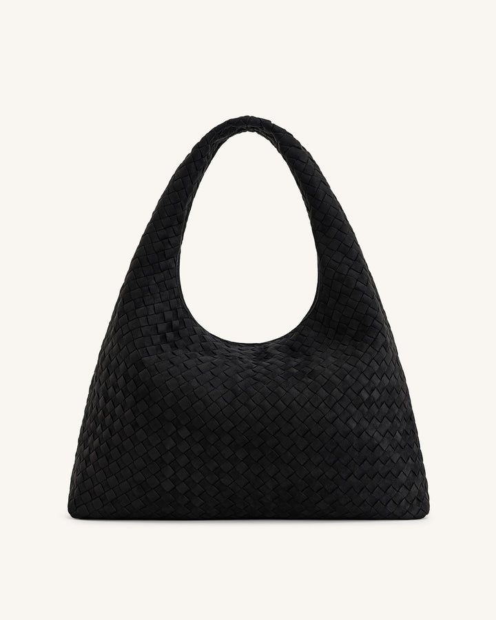 JW PEI Iaura faux suede woven shoulder bag