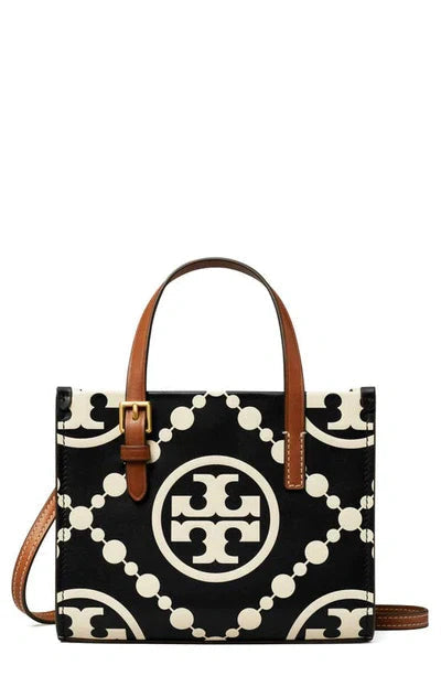 TORY BURCH MINI T MONOGRAM CONTRAST EMBOSSED SQUARE TOTE