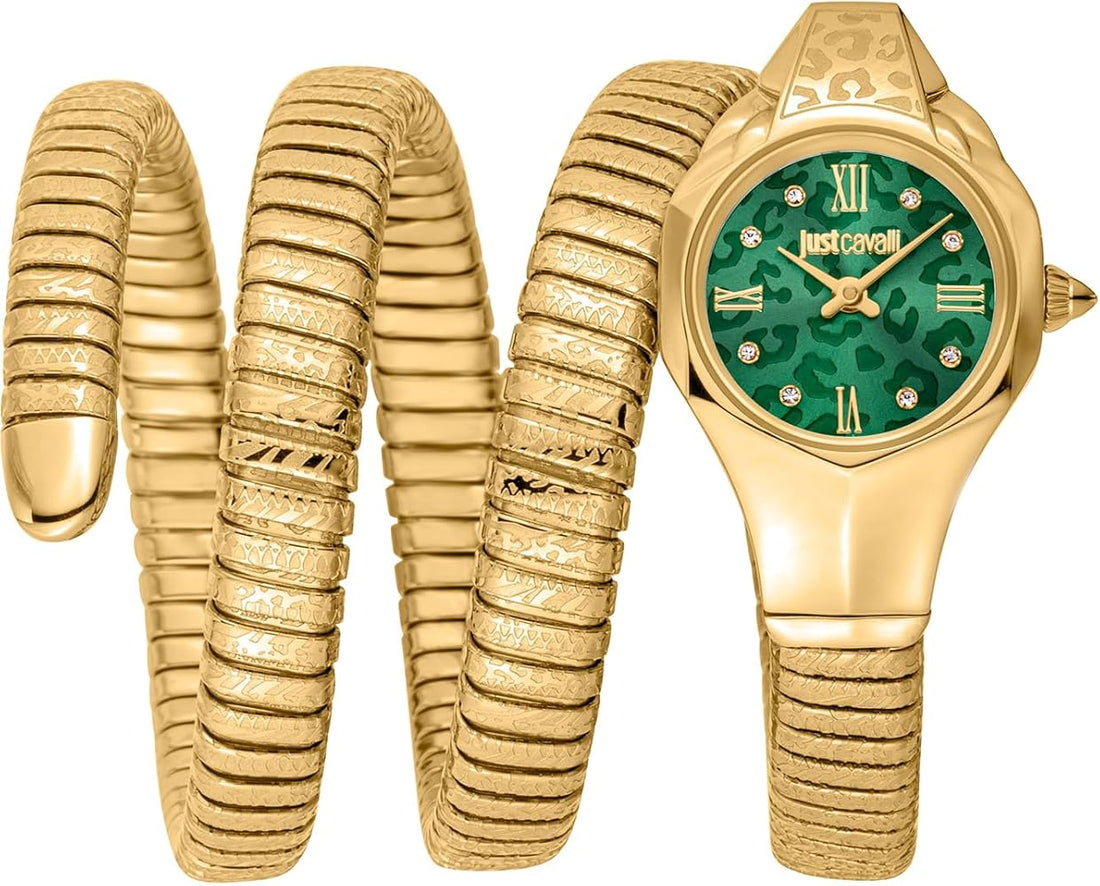 Just Cavalli Women’s Quartz Snake Stainless Steel Silver Dial 22mm Watch