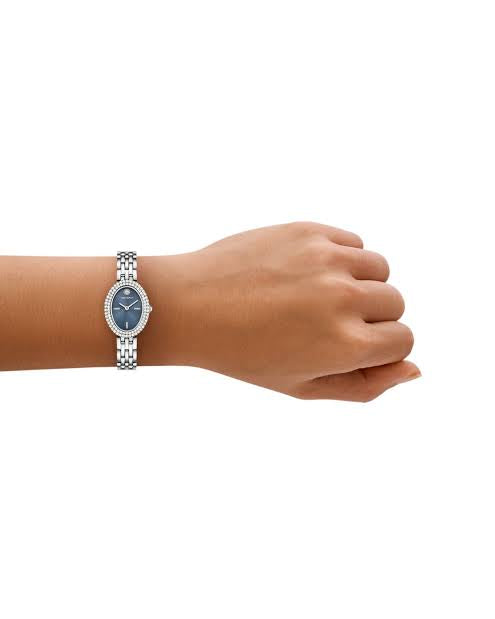 TORY BURCH Oval Stainless Quartz Watch, 22 x 28mm
