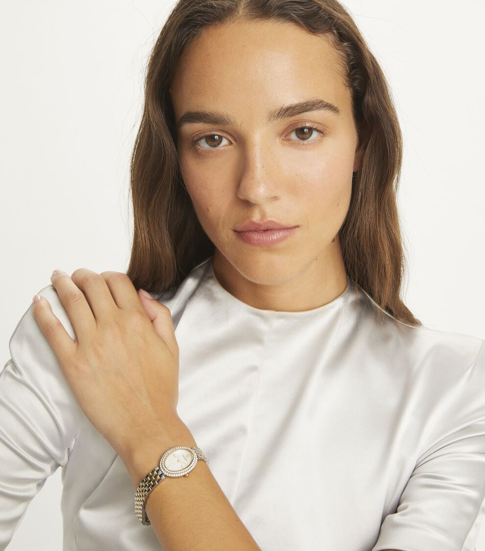 TORY BURCH Oval Stainless Quartz Watch, 22 x 28mm