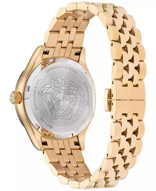 Versace Women's Swiss Hellenyium Gold Ion Plated Stainless Steel Bracelet Watch 36mm