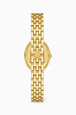TORY BURCH Oval Stainless Quartz Watch, 22 x 28mm