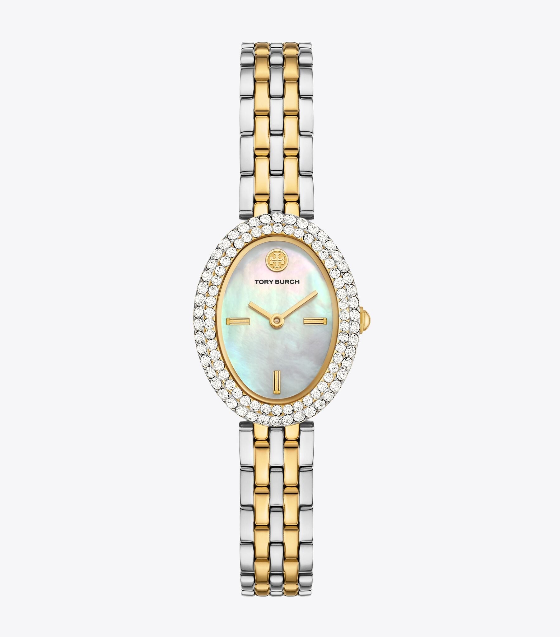 TORY BURCH Oval Stainless Quartz Watch, 22 x 28mm