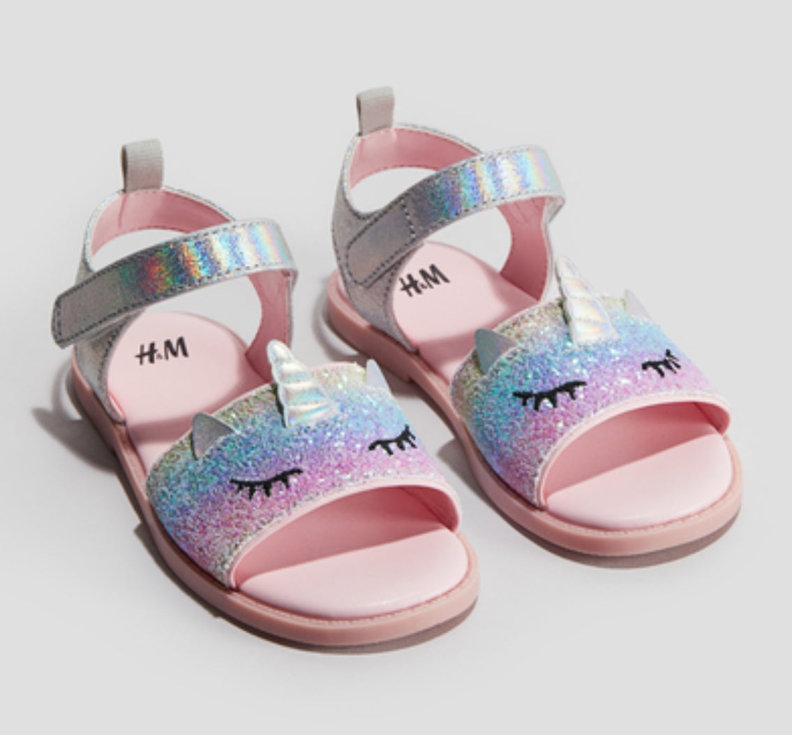 H&M girls unicorn sandals