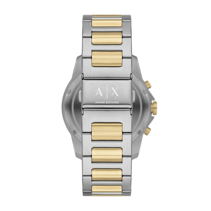 Armani Exchange Men’s Quartz Two Tone Stainless Steel Black Dial 44mm Watch AX7148
