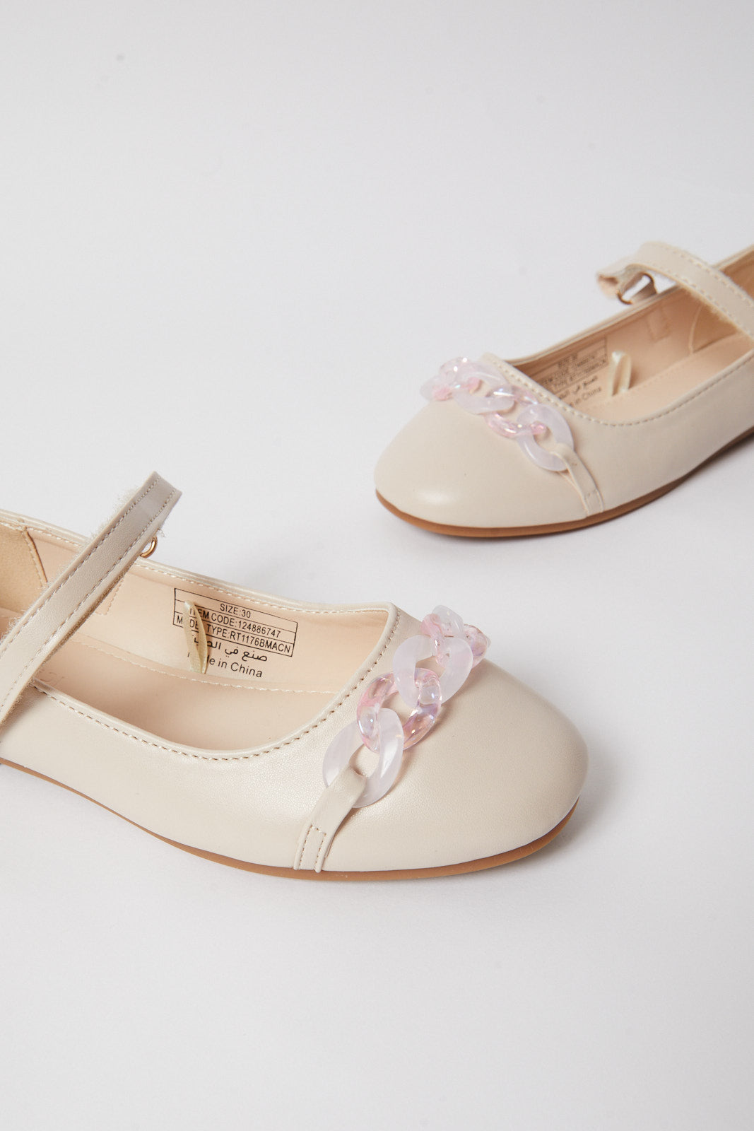 Redtag Girls Pink Chain Embellished shoes