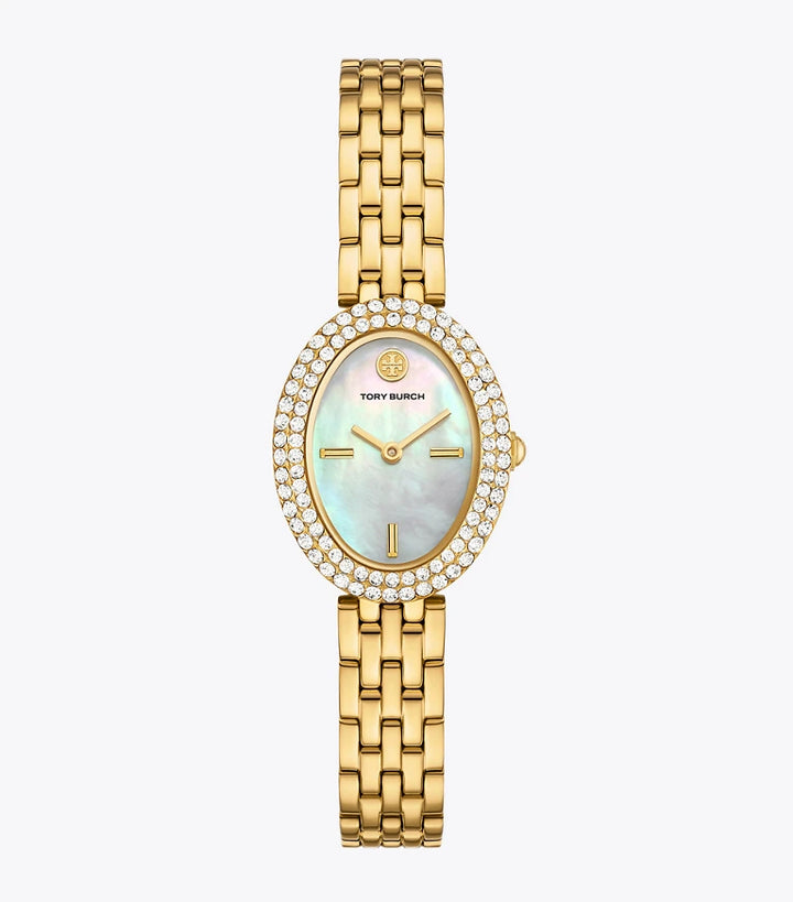 Tory Burch "The Oval" Crystal Bezel Bracelet Watch (Model: TBW6034