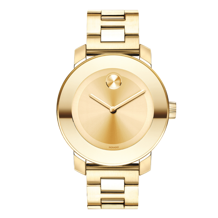 Movado Gold Stainless Steel Gold Dial Quartz Watch for Gents - Movado 3600085