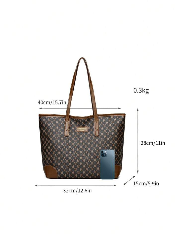 Shein 2pcs/Set Large Capacity Tote Bag Handbag & Wallet