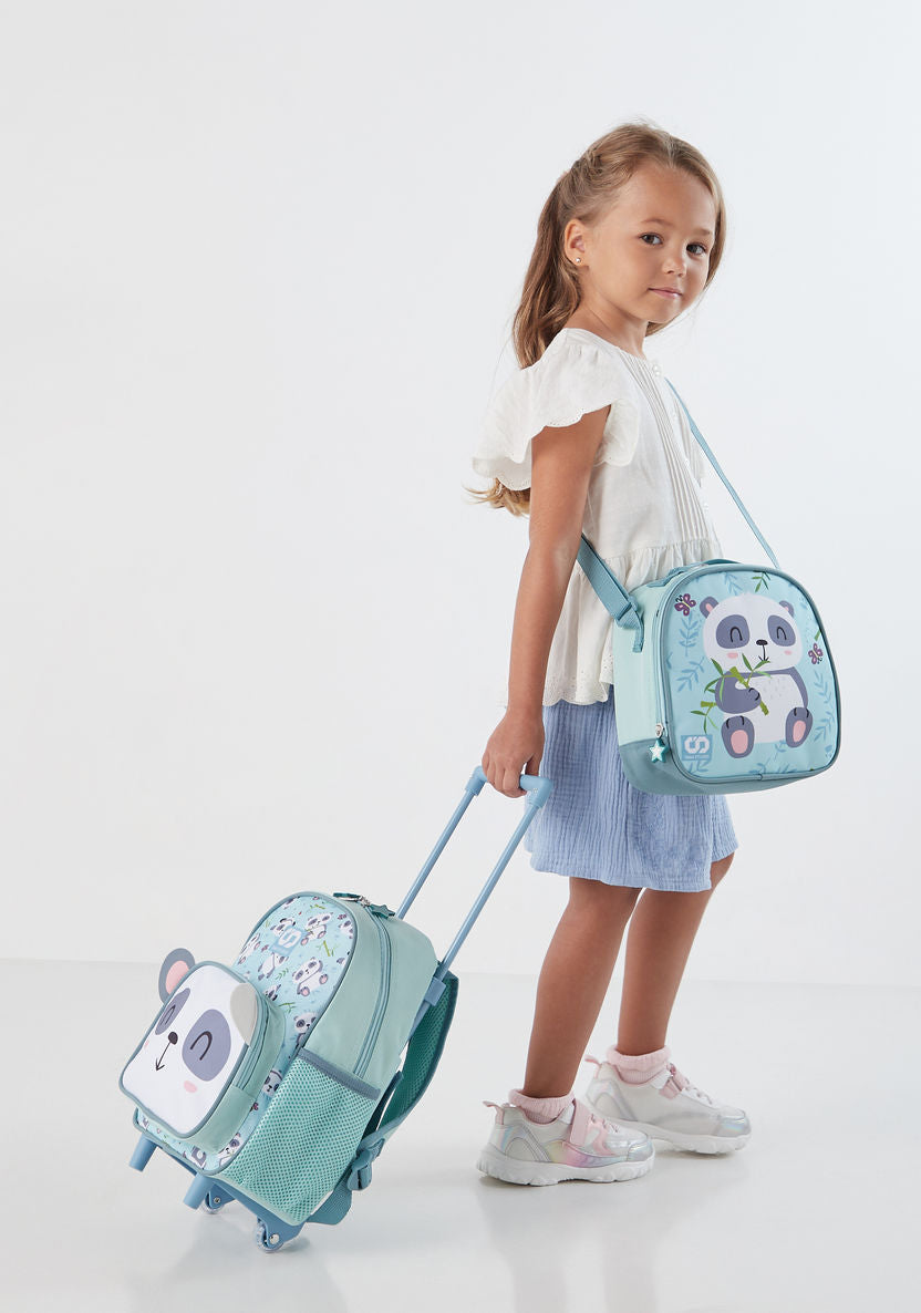 SAMI STUDIO Panda Ear 12-inch Trolley Backpack with Lunch Bag & Pencil Pouch