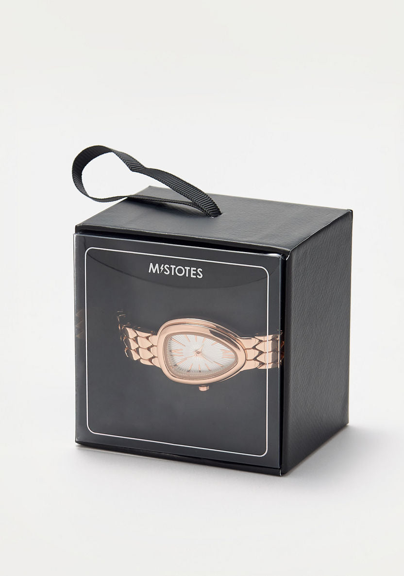Mistotes Snake Textured Metallic Wristwatch