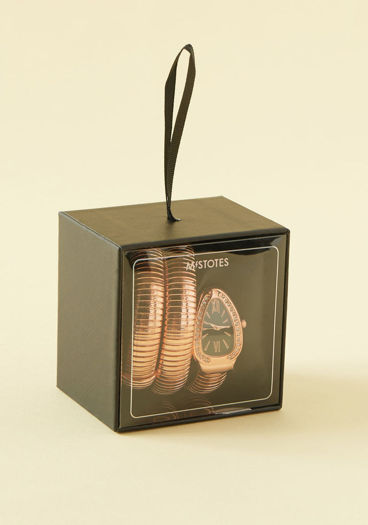 Mistotes Embellished Analog Dial Watch with Spiral Strap