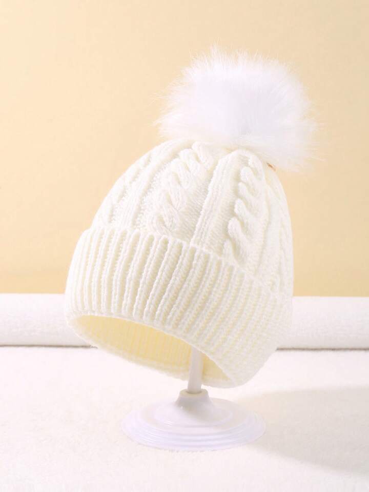 Shein 1-Piece Set Of Children's Solid Color Warm Knitted Hat