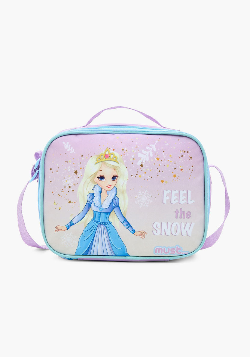 Must 5-Piece Princess Print 16-inch Trolley Backpack Set - 43x30x13 cms
