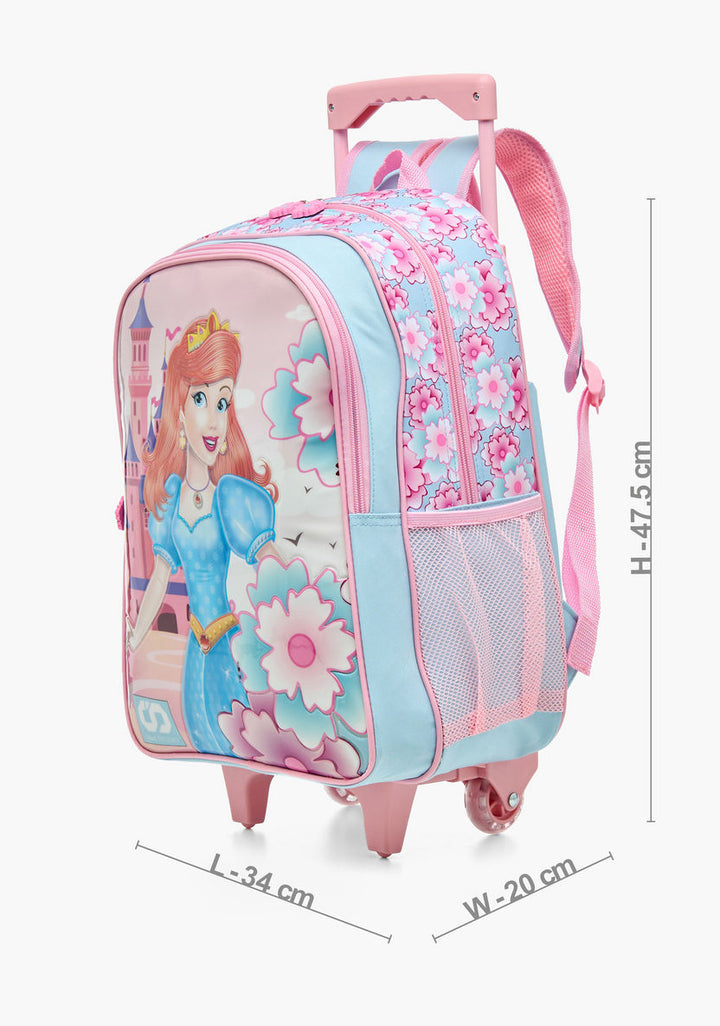 Must 5-Piece Princess Print 16-inch Trolley Backpack Set - 43x30x13 cms