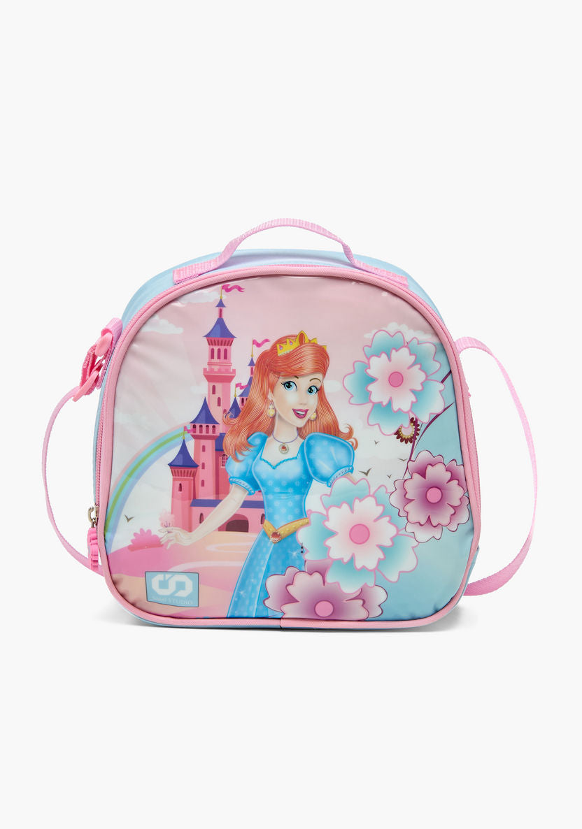 Must 5-Piece Princess Print 16-inch Trolley Backpack Set - 43x30x13 cms