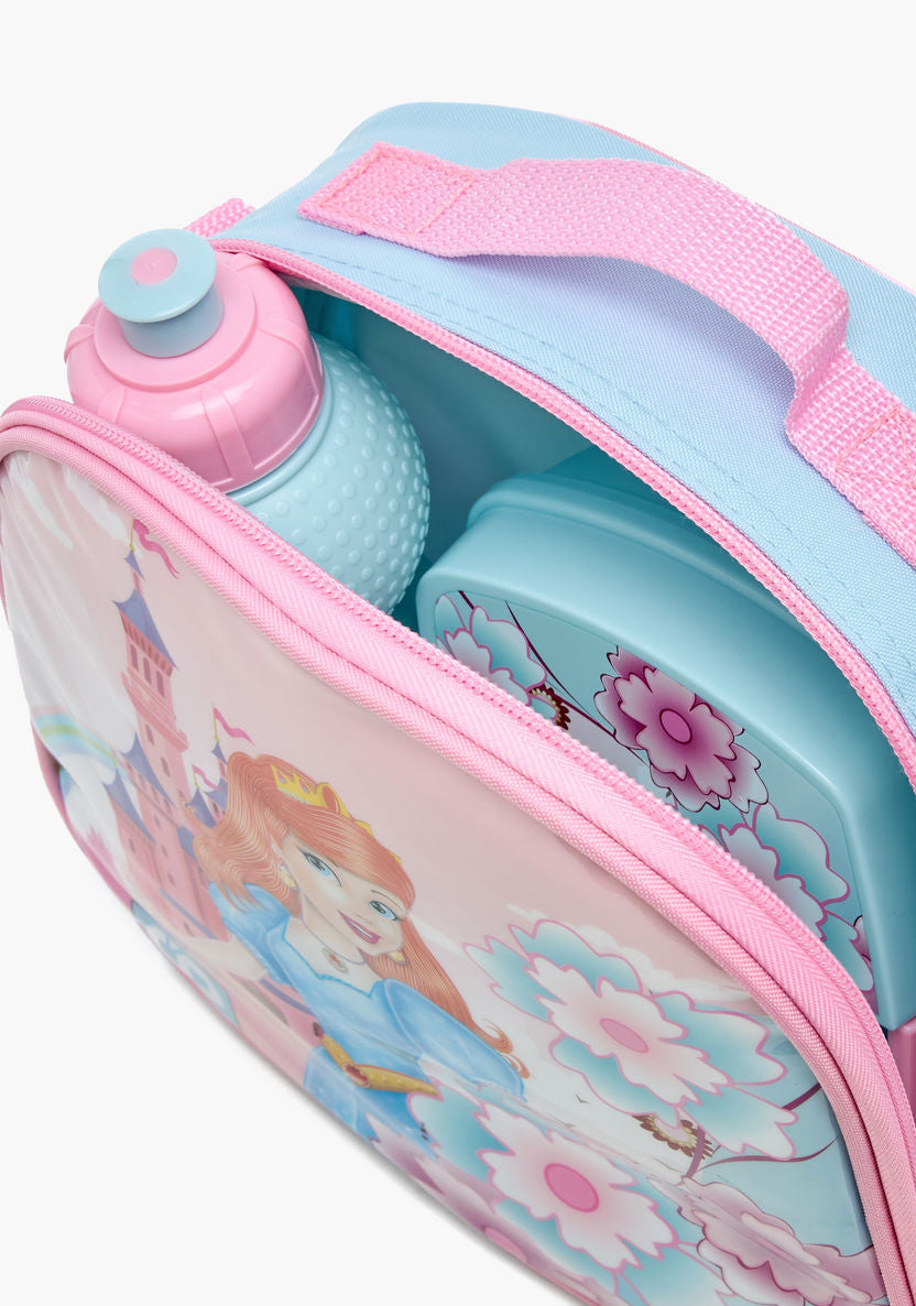 Must 5-Piece Princess Print 16-inch Trolley Backpack Set - 43x30x13 cms