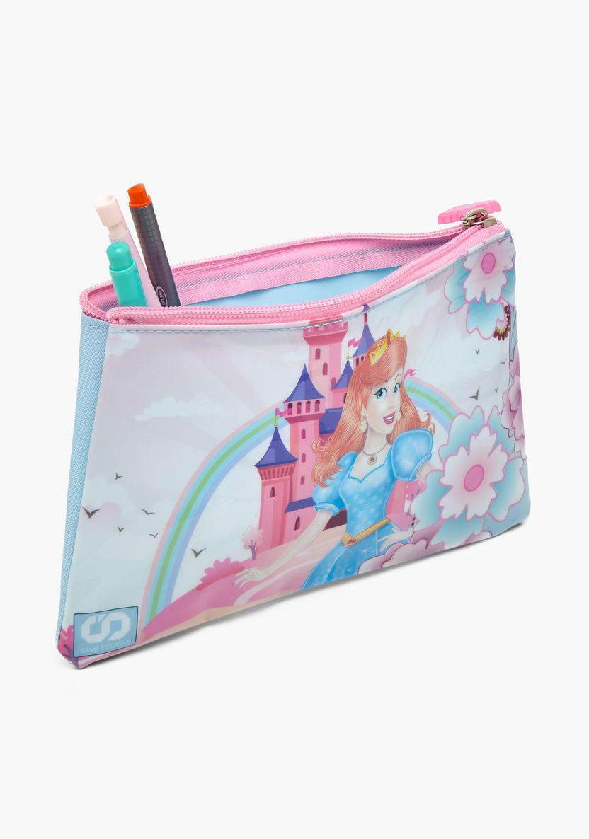 Must 5-Piece Princess Print 16-inch Trolley Backpack Set - 43x30x13 cms
