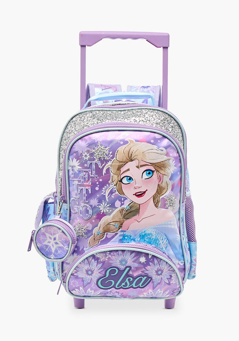 Disney Frozen Print Trolley Backpack with Adjustable Shoulder Straps - 14 inches