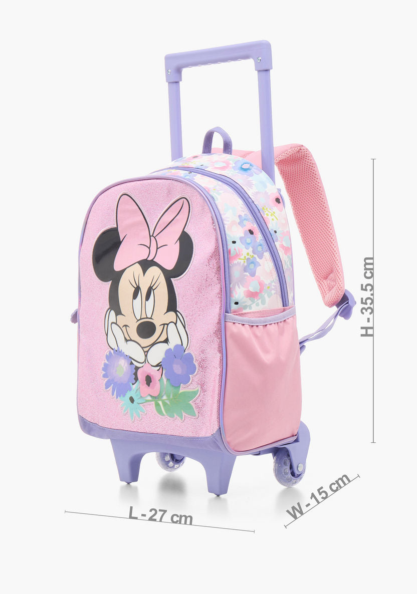 Disney Minnie Mouse Print Trolley Bag with Retractable Handle - 14 inches