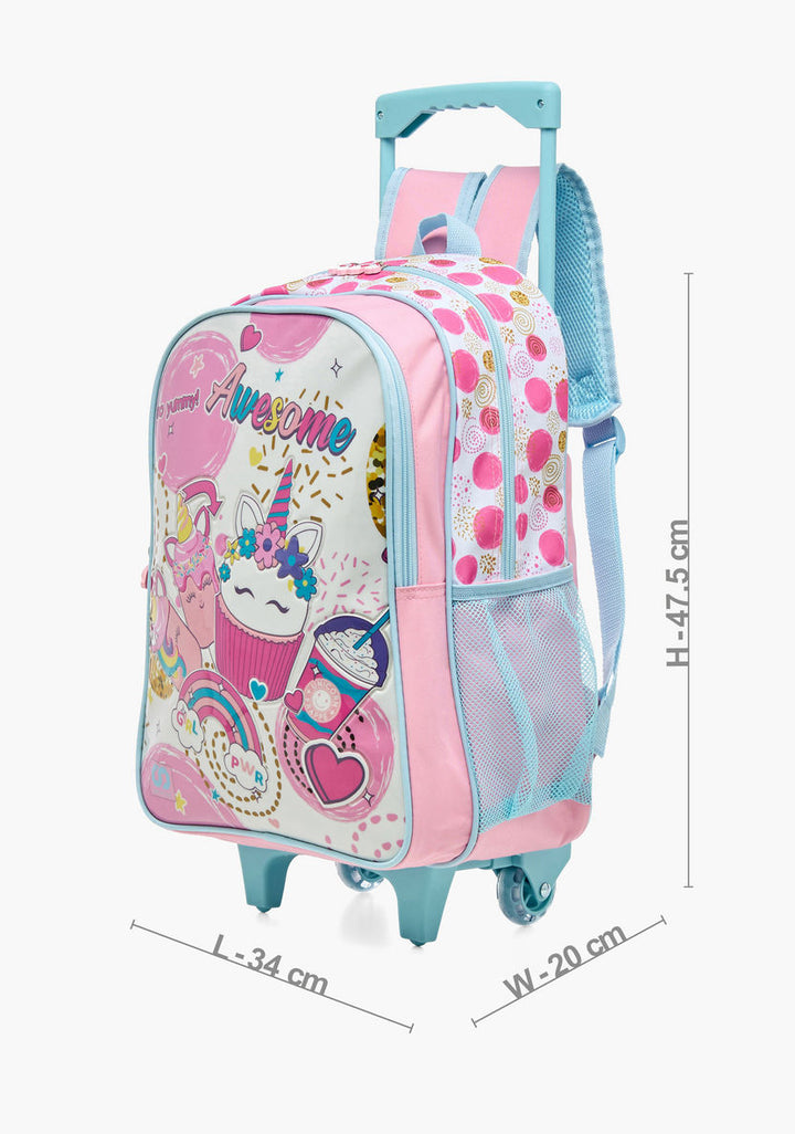 SAMI STUDIO Cupcake Print 5-Piece Trolley Backpack Set - 16 inches