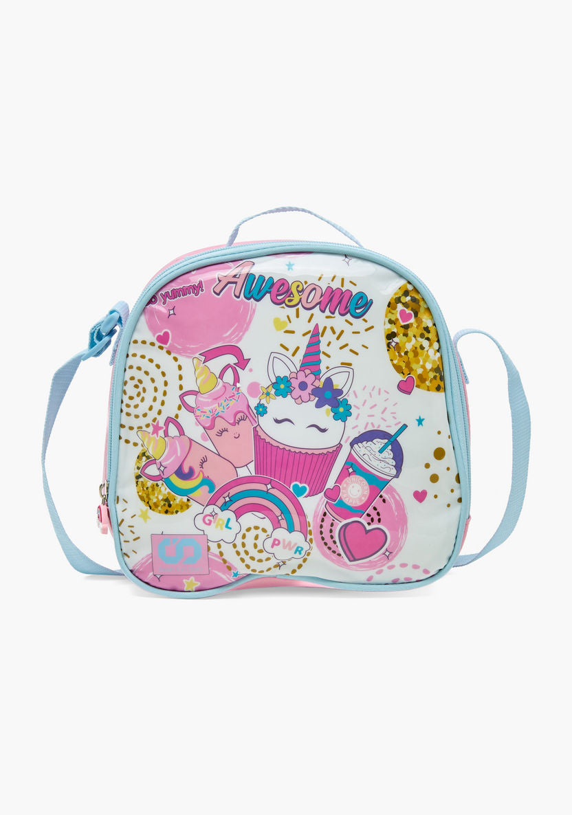 SAMI STUDIO Cupcake Print 5-Piece Trolley Backpack Set - 16 inches