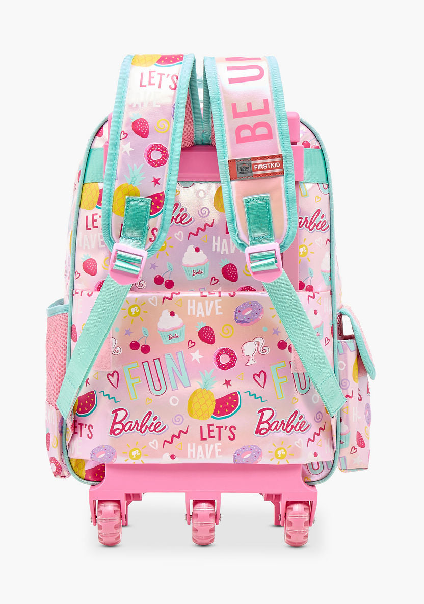Barbie Print Trolley Backpack with Adjustable Shoulder Straps - 16 inches