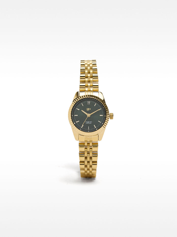 Parfois stainless steel green dial watch