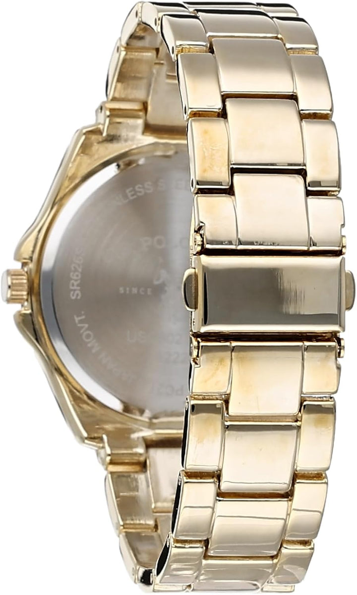 U.S. Polo Assn. Men's Gold-Tone Watch with Logoed Dial and Quartz Movement