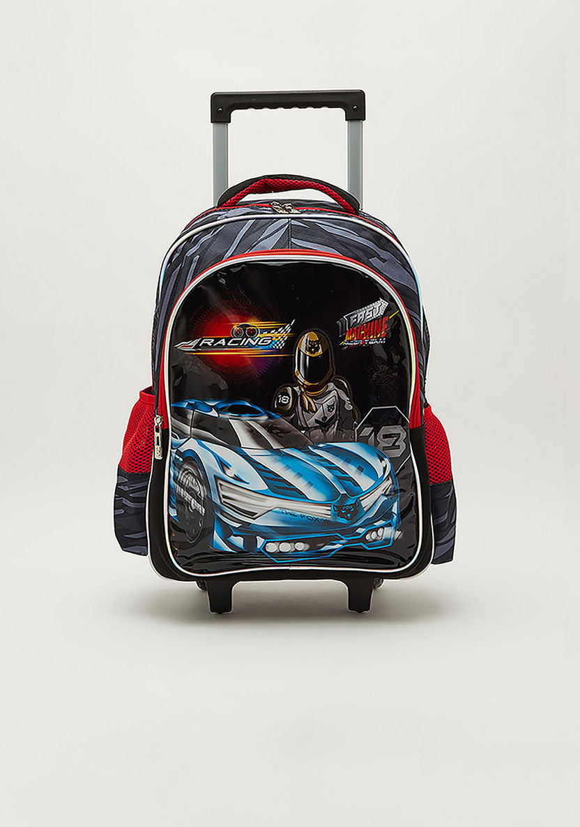 Aeropostale Boy's 3-Piece Trolley Backpack Set, Black