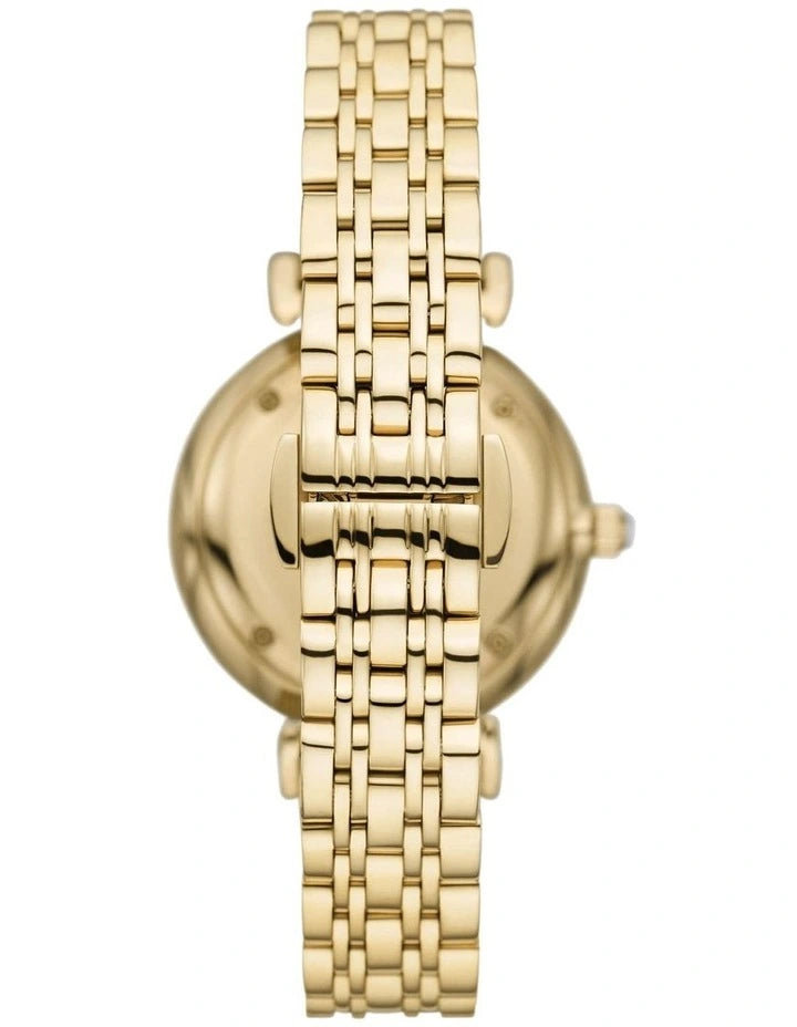 Emporio Armani Gold Stainless Steel Cream Dial Quartz Watch for Ladies - AR11608