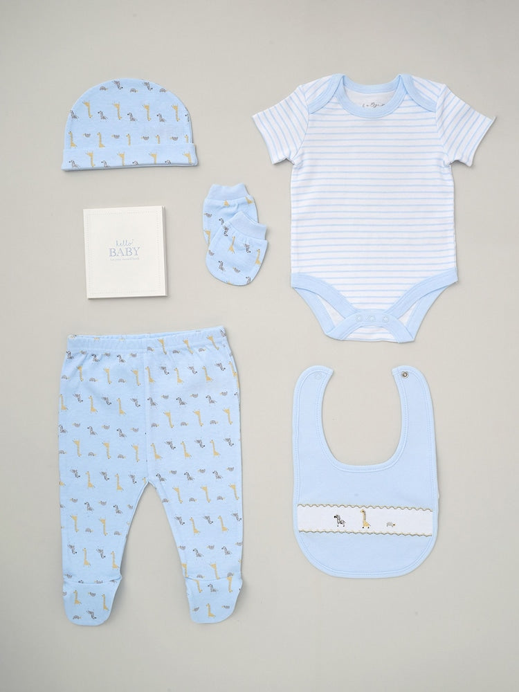 Rock-A-Bye Baby Boutique
Blue 100% Cotton Print
Baby Gift Set 6 Piece