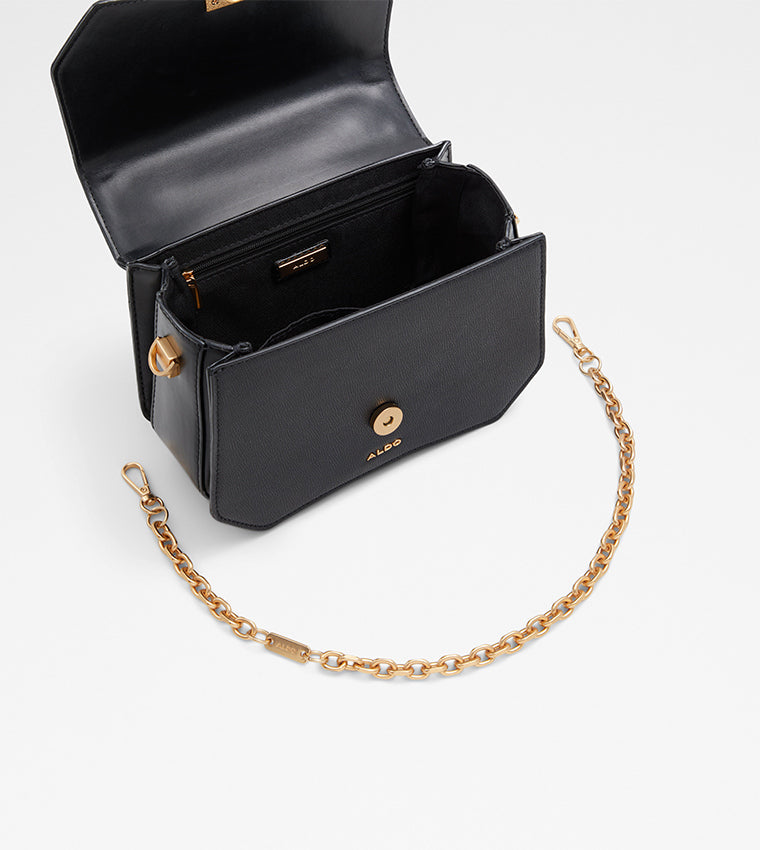 ALDO AMABELLA CHAIN ACCENT TOP HANDLE BAG (BLACK)