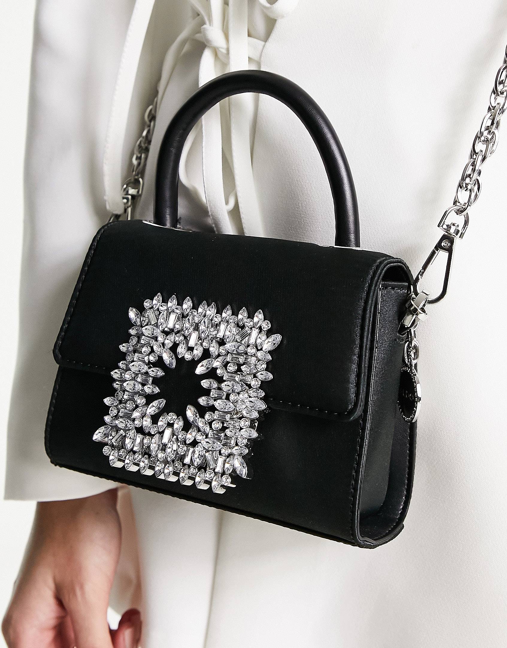 ALDO Lazurda embellished mini crossbody bag (black)