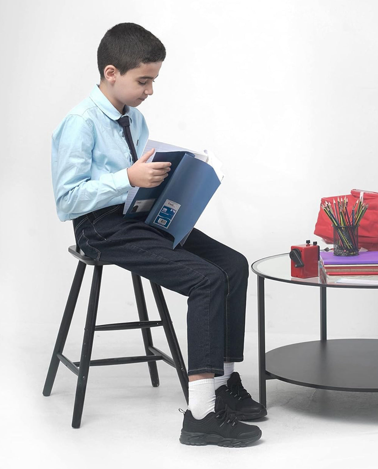 Milano Boys Talon Black Trainers