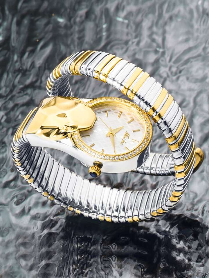 SHEIN TWO TONE SNAKE WATCH(white dial)