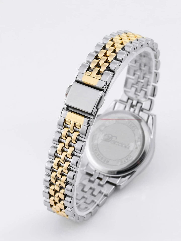 Shein Rhinestone Decor Round Pointer Quartz Watch